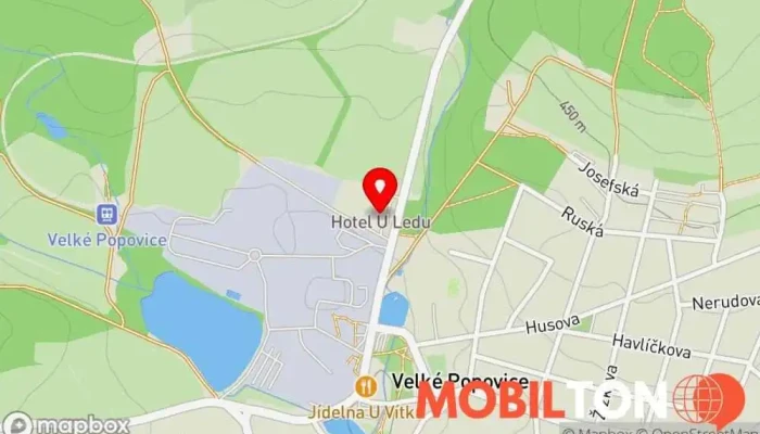 mapa Restaurace Pod Ledem Restaurace, Konferenční centrum v Ringhofferova 336