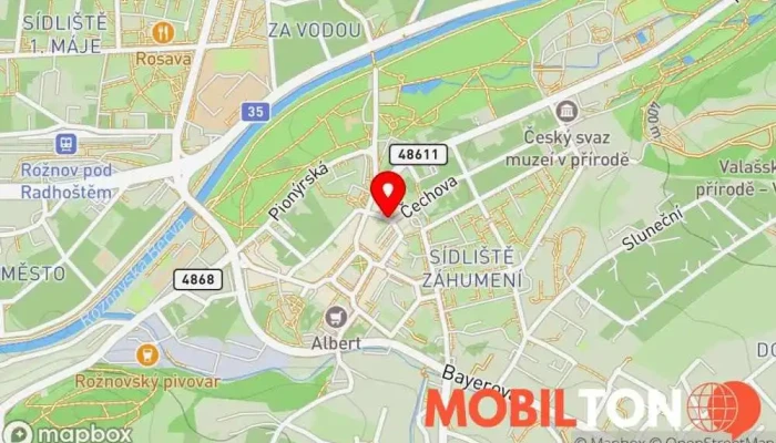 mapa Restaurace Poesie Restaurace v Rožnov pod Radhoštěm