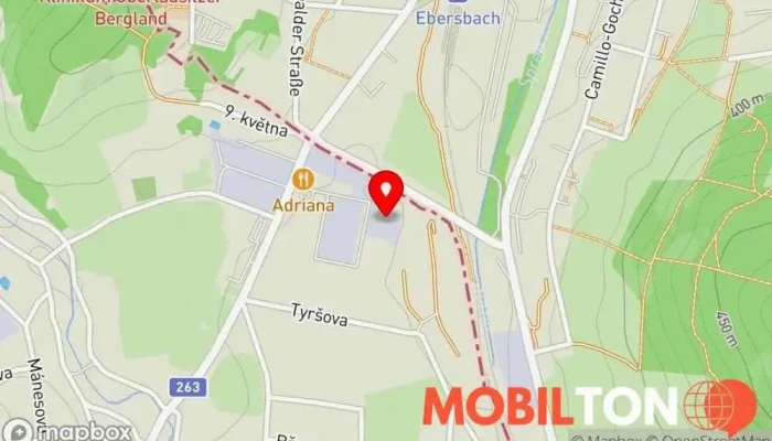 mapa Restaurace Praha Jiříkov Restaurace v 9. května 851