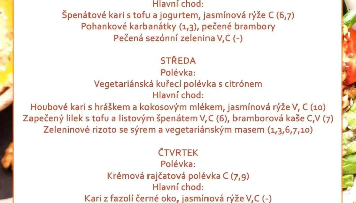 Restaurace Pranaya -  Menu - Bartošova 40/3