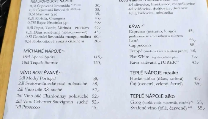 Restaurace Pristav Menu - Staré Město-uherské Hradiště 1