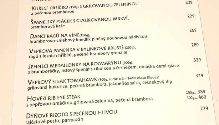 Restaurace Racek -  Menu - Dr. Palka Blaho 960