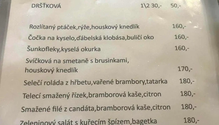Restaurace Radnice Repov Menu - Řepov