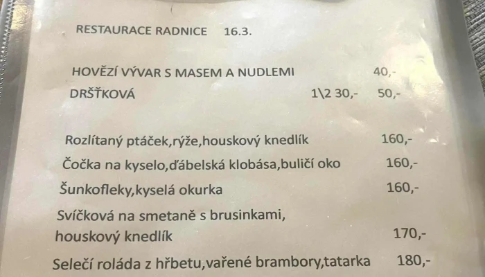 Restaurace Radnice Repov Oblast - Řepov
