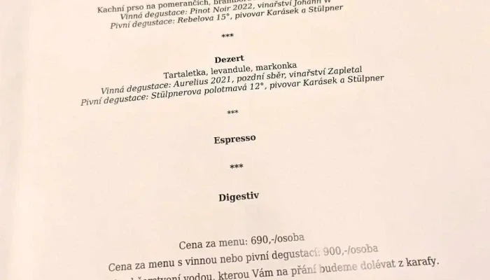 Restaurace Republika -  Menu - 28. Října 1078