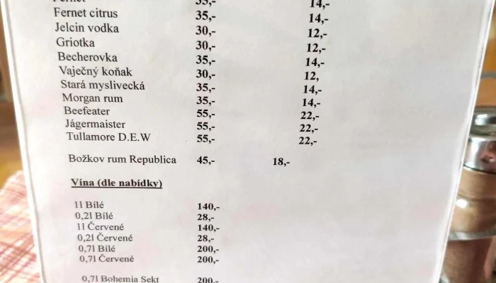 Restaurace Salerka Menu - Halenkov