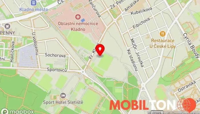 mapa Restaurace SK Kladno Hospoda v Františka Kloze 2609
