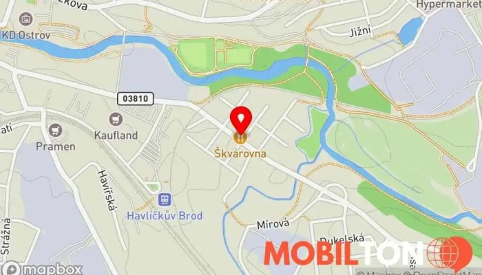 mapa Restaurace Škvárovna Restaurace v Mírová 388
