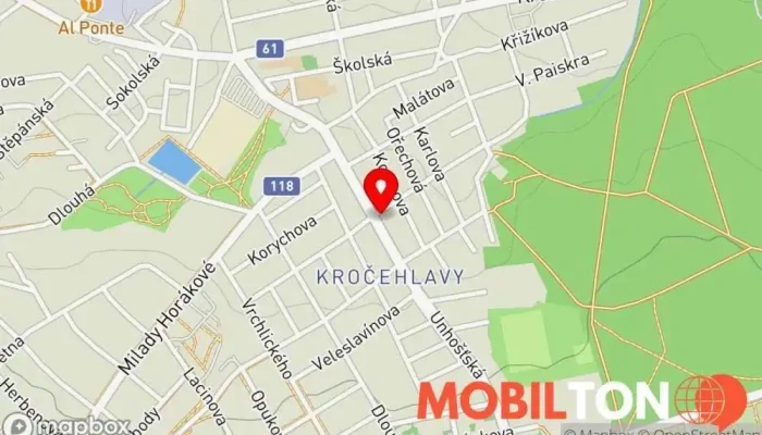 mapa Restaurace Slovanka Kladno rozvoz jídel pro Kladno a okolí Restaurace v Kročehlavy