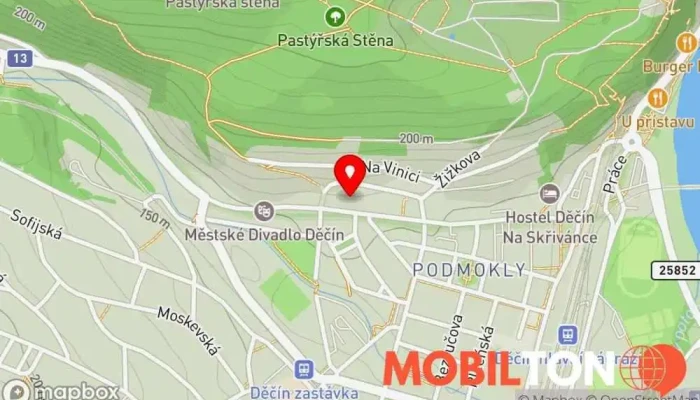mapa Restaurace Slovanský dům - Ruďák s.r.o. Restaurace v Teplická 350/52