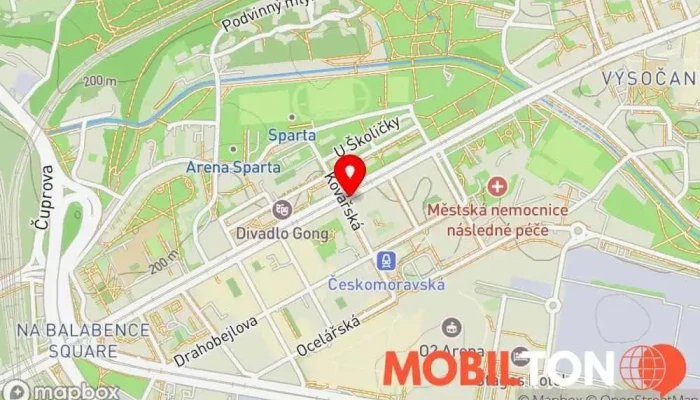 mapa Restaurace Šnyt Česká restaurace v Praha 9-Libeň