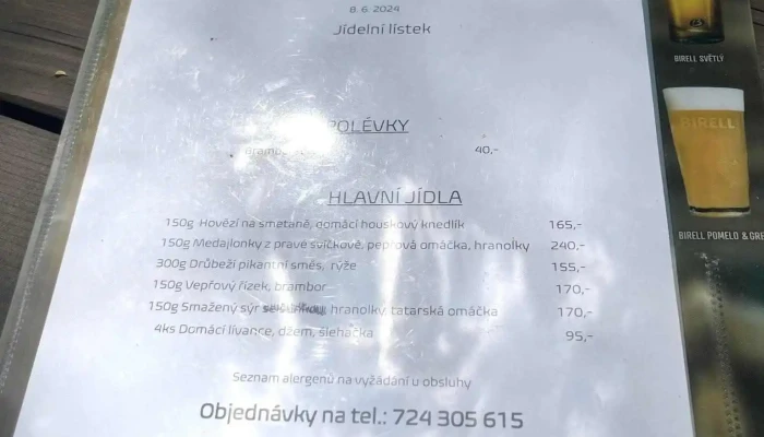 Restaurace Sokolovna -  Menu - Mírové Nám. 79