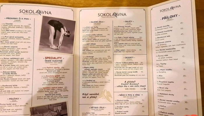 Restaurace Sokolovna -  Menu - Dobříšská 52