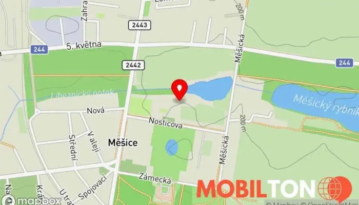 mapa Restaurace Sokolovna Měšice Restaurace v Nosticova 20/3
