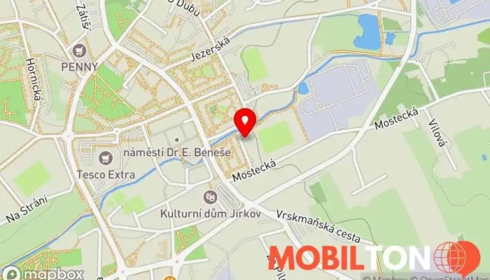 mapa Restaurace Sporťák Restaurace v U Stadion 1835