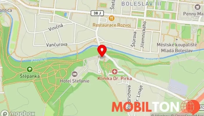 mapa Restaurace Štěpánka Restaurace v Mladá Boleslav III