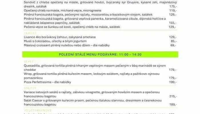 Restaurace Stepanka Menu - Mladá Boleslav Iii