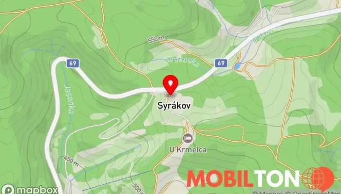 mapa Restaurace Syrakov Restaurace v Liptál