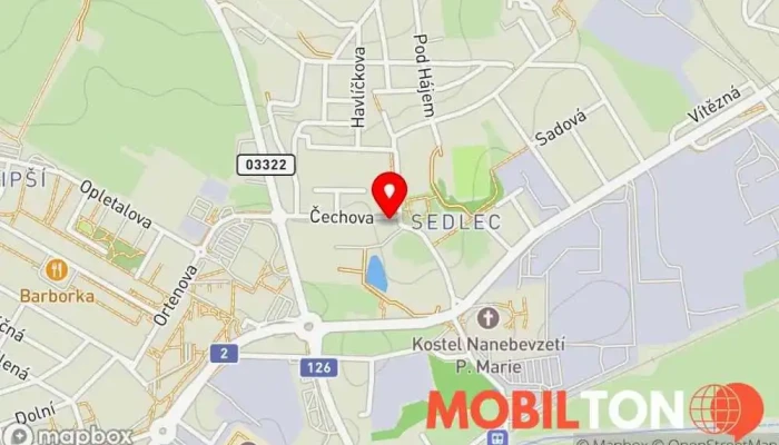 mapa Restaurace U Balánů Restaurace v Sedlec