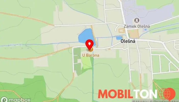 mapa Restaurace u Barona Ubytování v Olešná-Rakovník 1