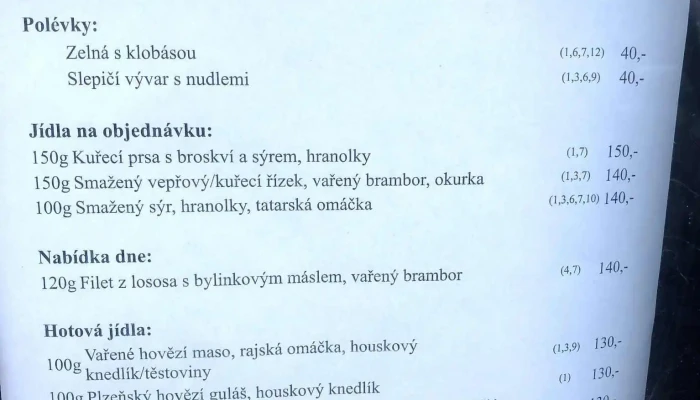 Restaurace U Bedrnicku Menu - Žižkova 278