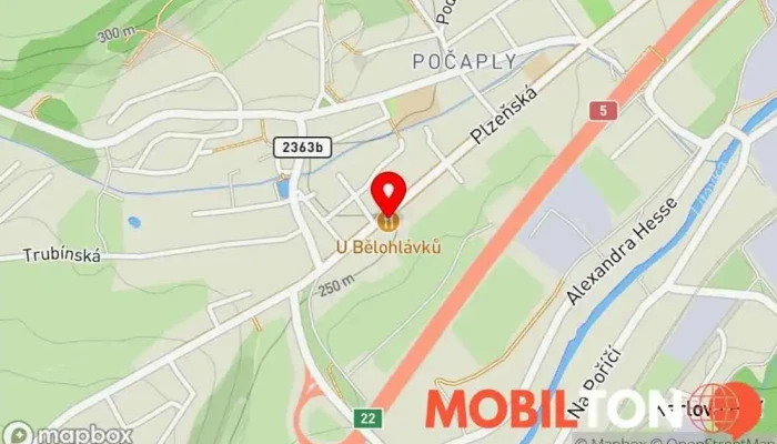 mapa Restaurace U Bělohlávků Restaurace v Počaply