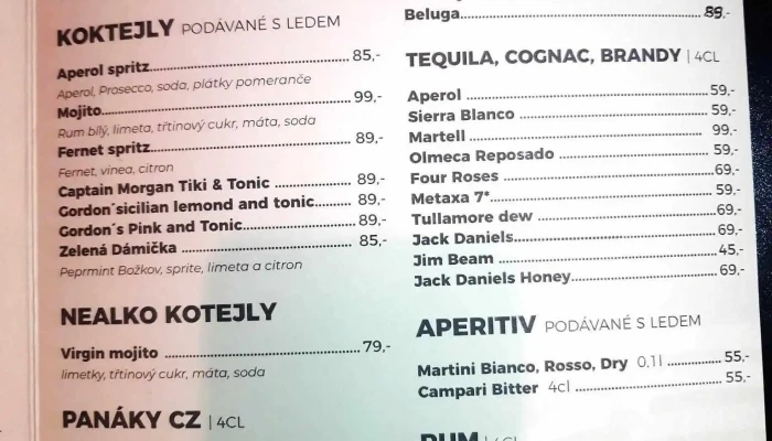 Restaurace U Biciku Menu - Mladá Boleslav Ii