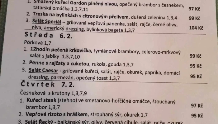 Restaurace U Bukacku Menu - 8, Wilsonova 154