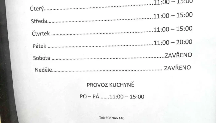 Restaurace U Capku Menu - Žďár-loukov U Mnichova Hradiště