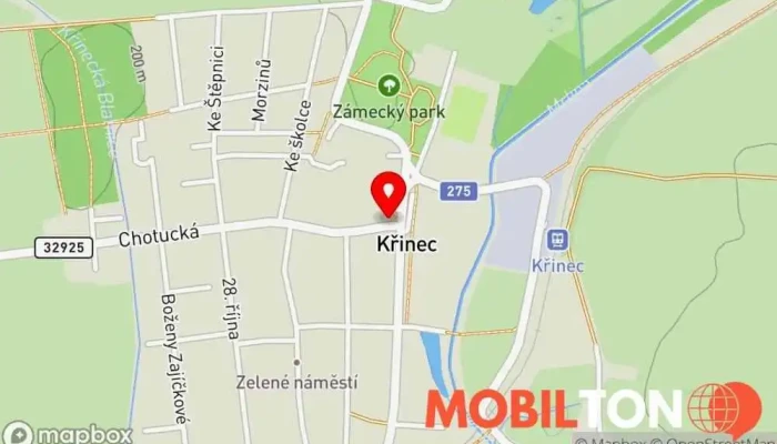 mapa Restaurace U černého orla Restaurace v Náměstí 110