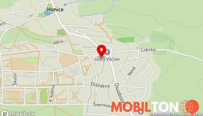mapa Restaurace U Dubu Restaurace v 500, Jaroslava Šípka