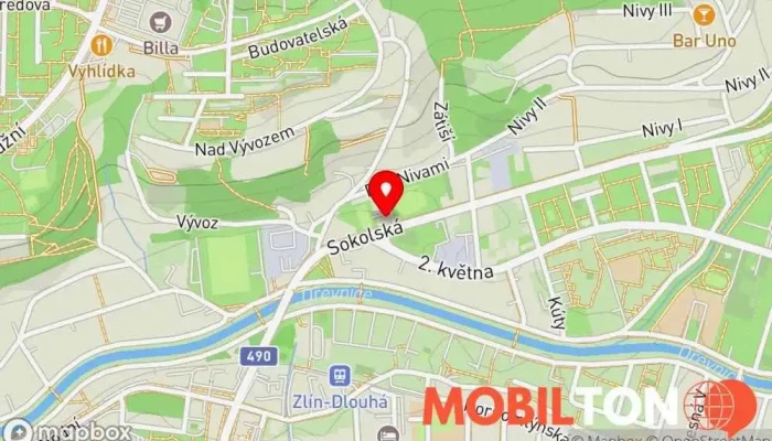mapa Restaurace U Dvou slunečnic Restaurace v Sokolská 5147