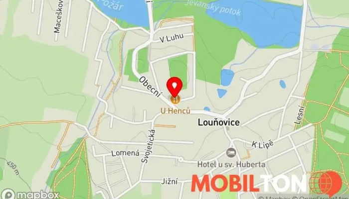 mapa Restaurace U Henců Restaurace v Louňovice-Mukařov