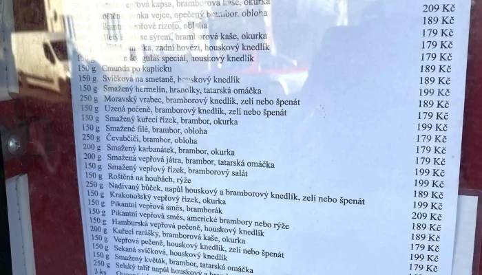 Restaurace U Kaple -  Menu - Teplická 895