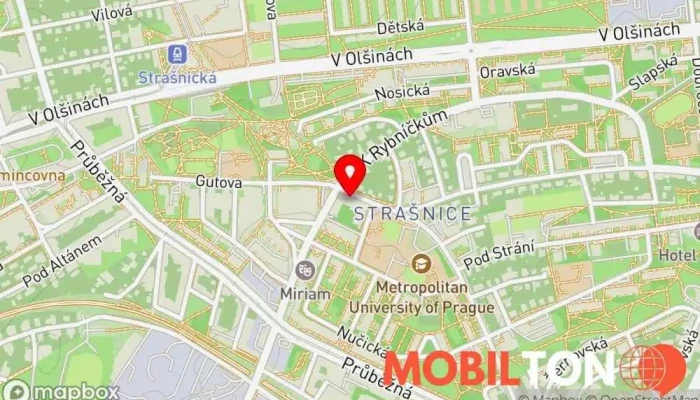 mapa Restaurace U Kašpárka Restaurace v Strašnice