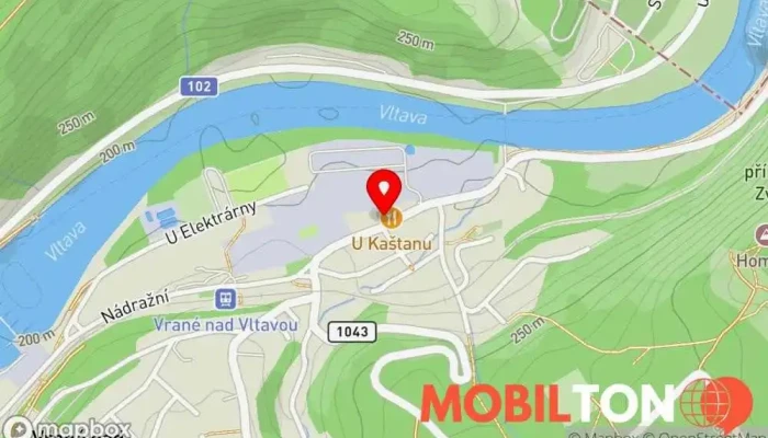 mapa Restaurace U Kaštanu Restaurace v Nádražní 116