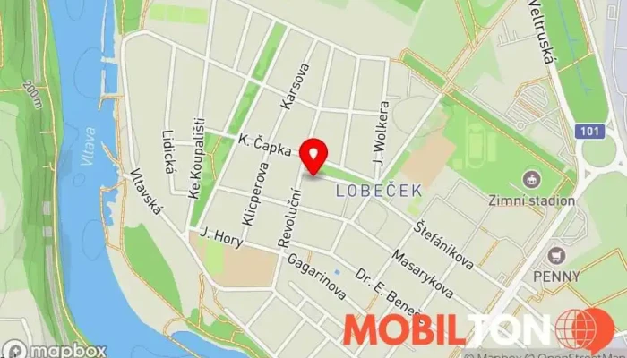 mapa Restaurace U Kincla Restaurace v Lobeček