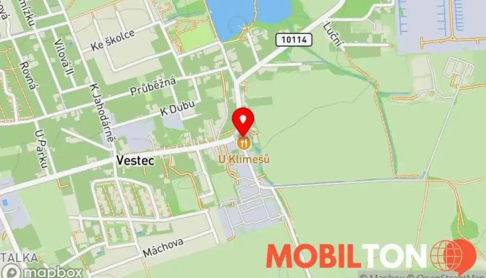mapa Restaurace U Klimešů Restaurace v Vestec-Jesenice u Prahy