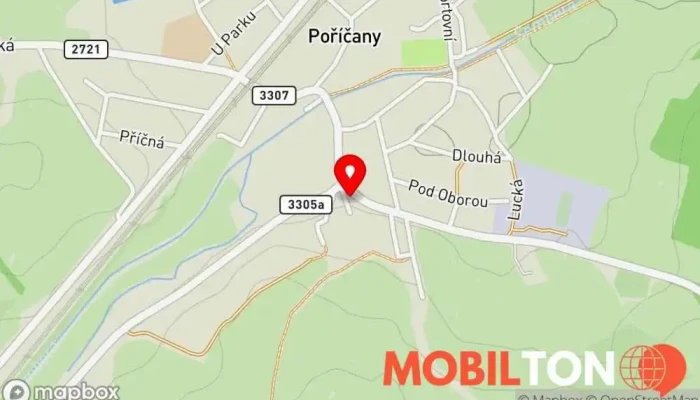 mapa Restaurace U kostela Restaurace v Poříčany