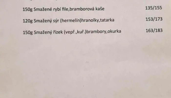 Restaurace U Krcina Menu - Nám. T. G. Masaryka 30