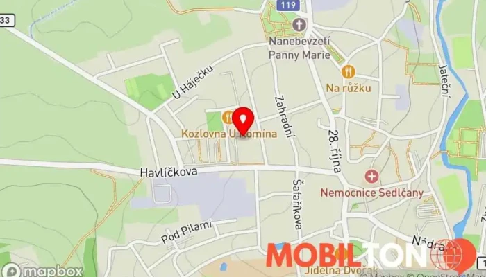 mapa Restaurace U Kulturního domu Restaurace v Na Severním sídlišti 1151