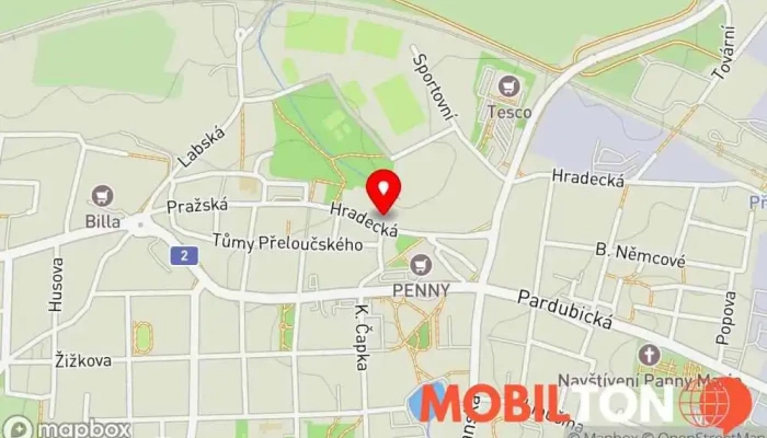 mapa Restaurace U Kynterů Pivní výčep v Hradecká 36