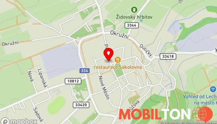 mapa Restaurace U Lva Restaurace v Pražská