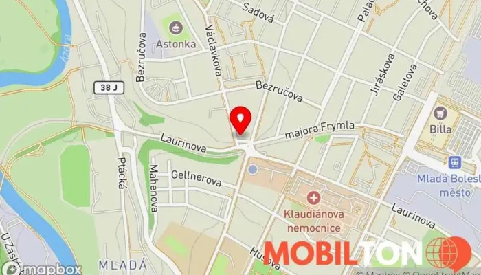 mapa Restaurace U Měšťáků Restaurace v Laurinova 324