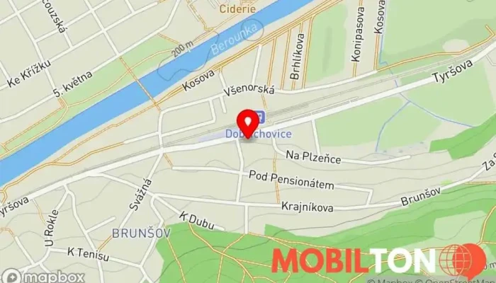 mapa Restaurace u Nádraží Restaurace v Tyršova 112