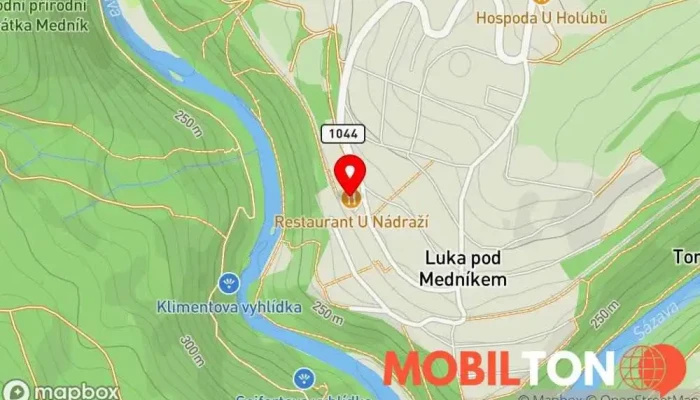 mapa Restaurace U nádraží Restaurace v Luka pod Medníkem