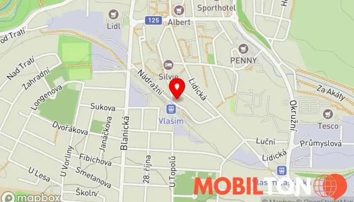 mapa Restaurace u nádraží Bar v Nádražní 388