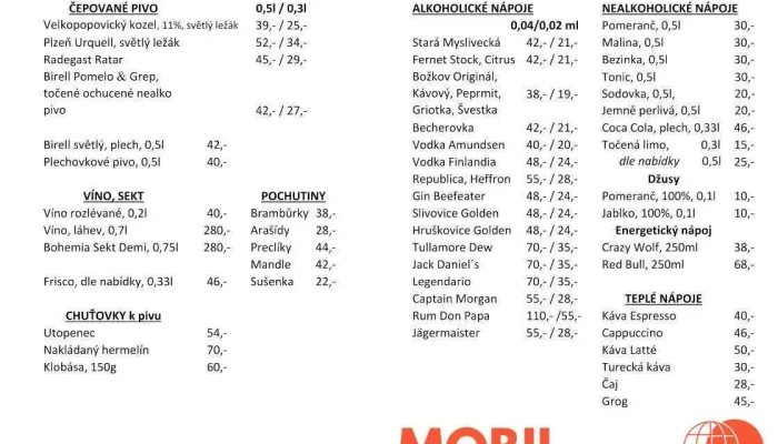 Restaurace U Nadrazi Menu - P. Bezruče 744/8 288 02