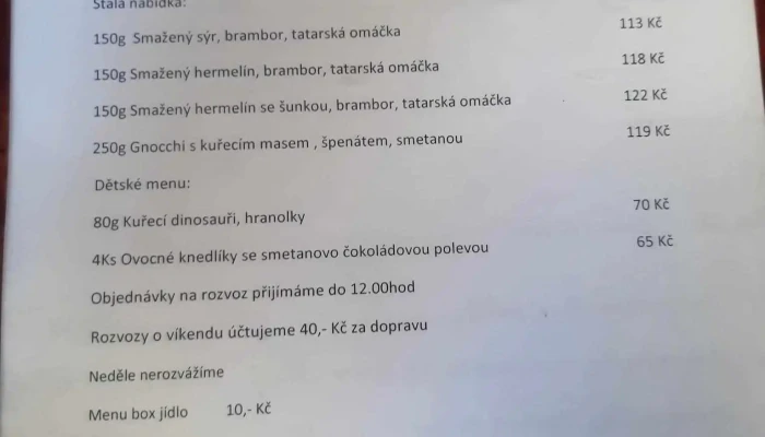 Restaurace U Partika -  Menu - Valdštejnská 282