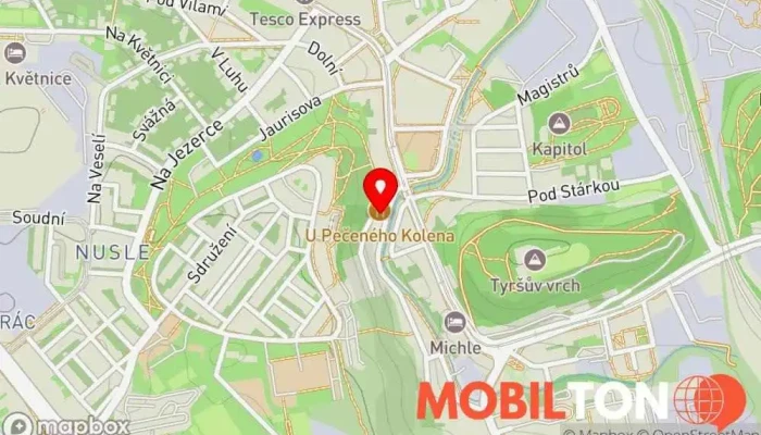 mapa Restaurace U pečeného kolena Restaurace v Praha 4